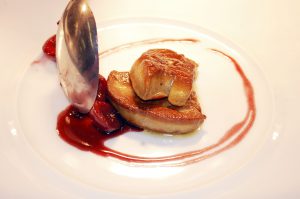 Seared Fois Gras with cherries in Cassis